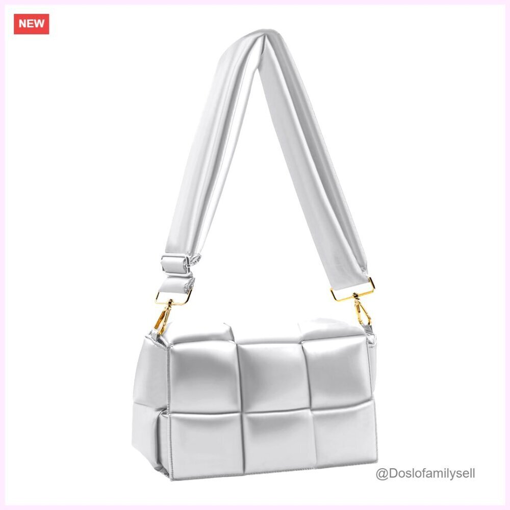 Waterproof Taslon Nylon Puffer Crossbody Bag with Adjustable Strap